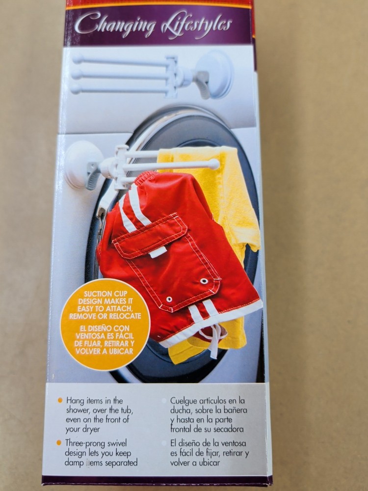 Safe-Er-Grip 42980 White Plastic Reusable Drying Rack for Bath / Laundry Hook