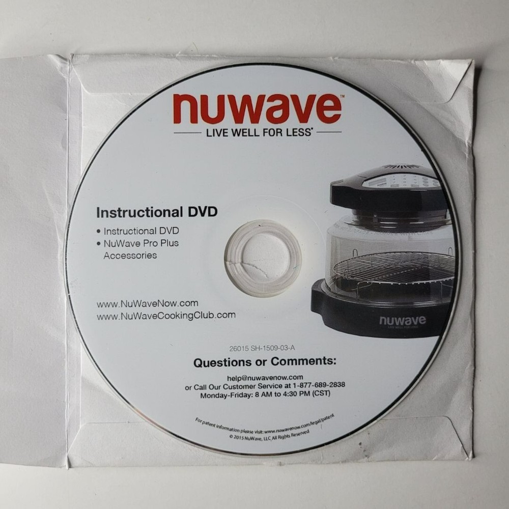 NuWave Pro Plus Infrared Oven 20632 Replacement DVD Instructions Manual Accessor