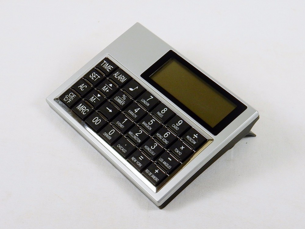 Desk Clock/Multi-Function Calculator w/World Time, Temp, Calendar, Alarm  CW-801