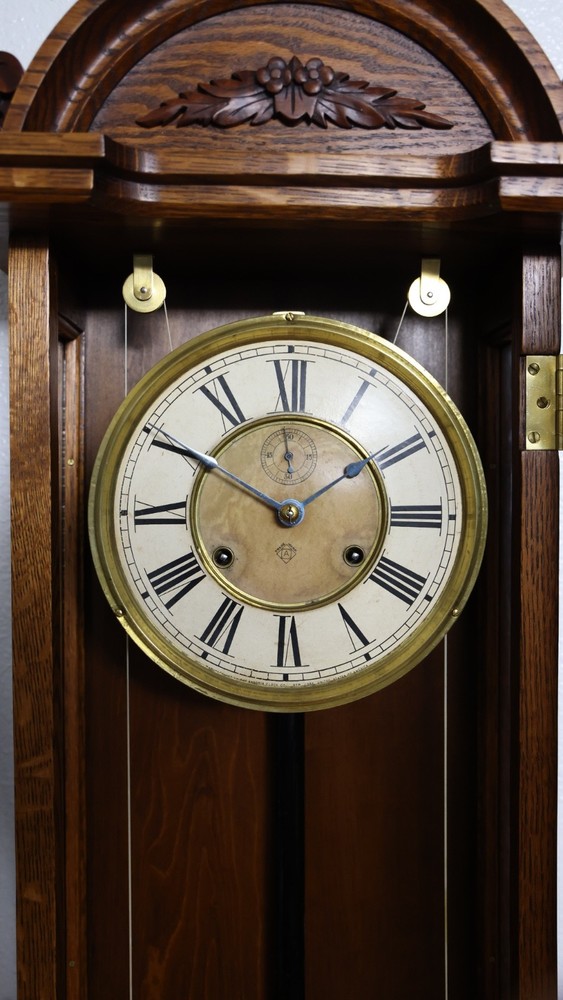 Antique Ansonia Capitol Weights Driven Regulator Wall Clock
