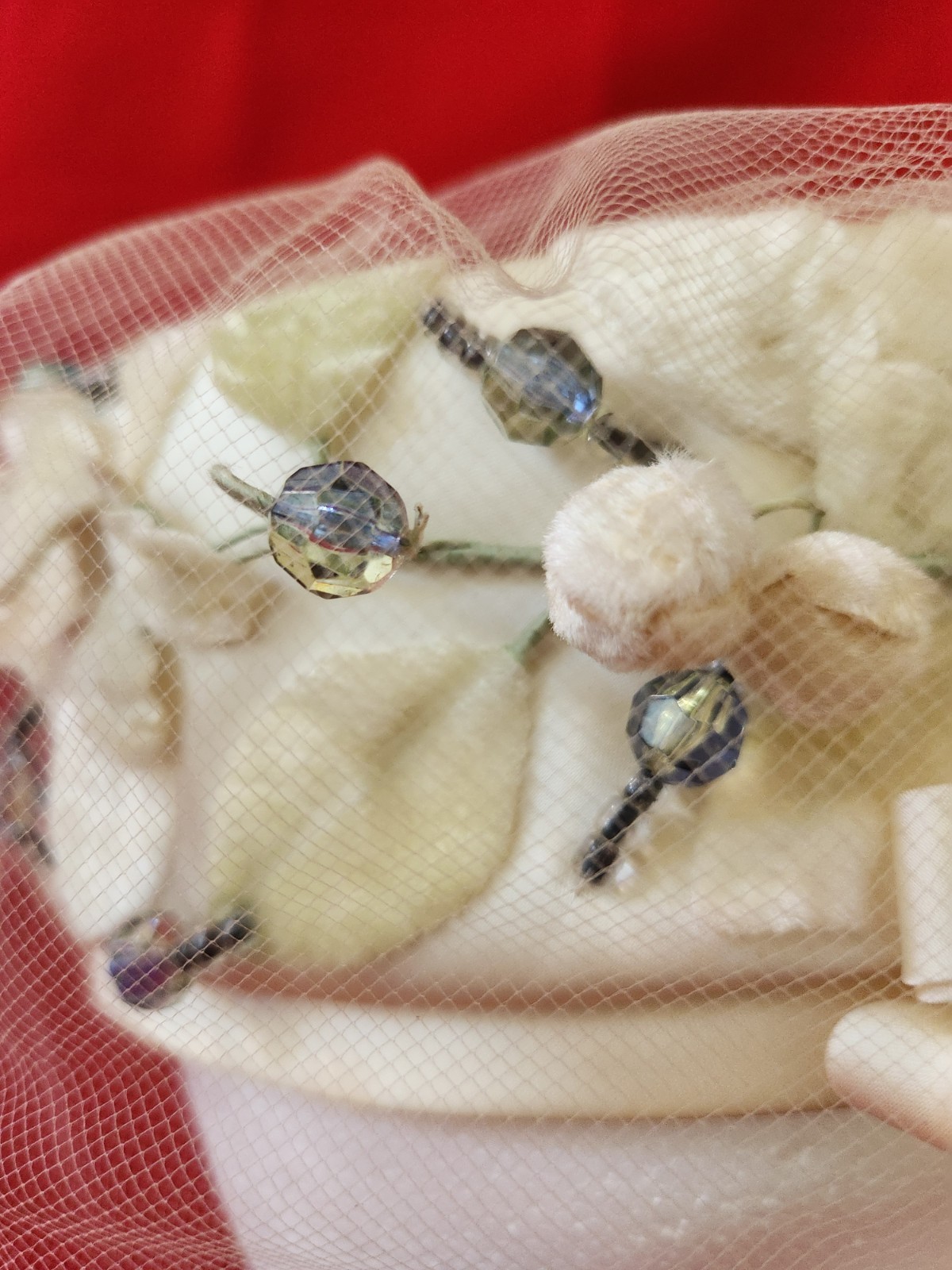 Vtg Don Anderson New York Halle Bros Union Made Woman Pillbox Floral Hat Netting