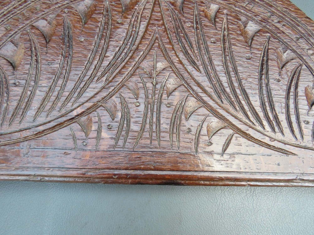 Antique wooden oak carved panel