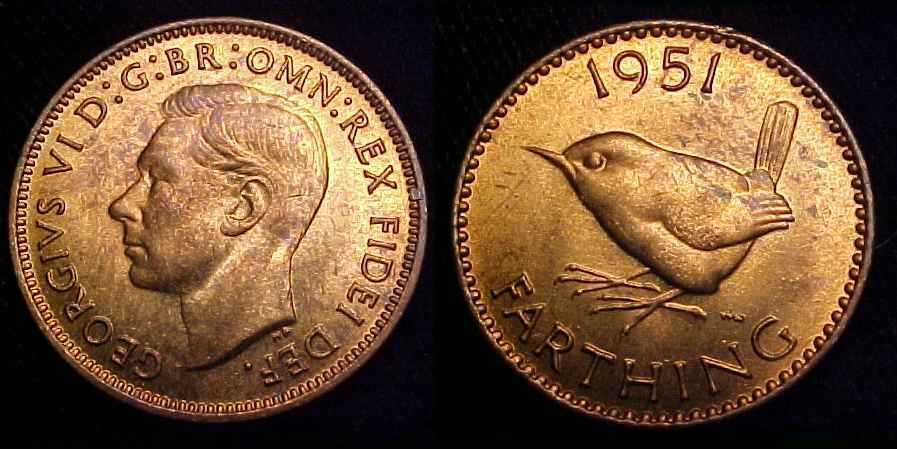 GREAT BRITAIN 1951 Farthing Ch RD UNC