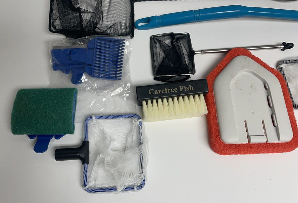 24pc Multifunction Aquarium Cleaning Tools Set - Siphon, Scrubbers, Nets, etc