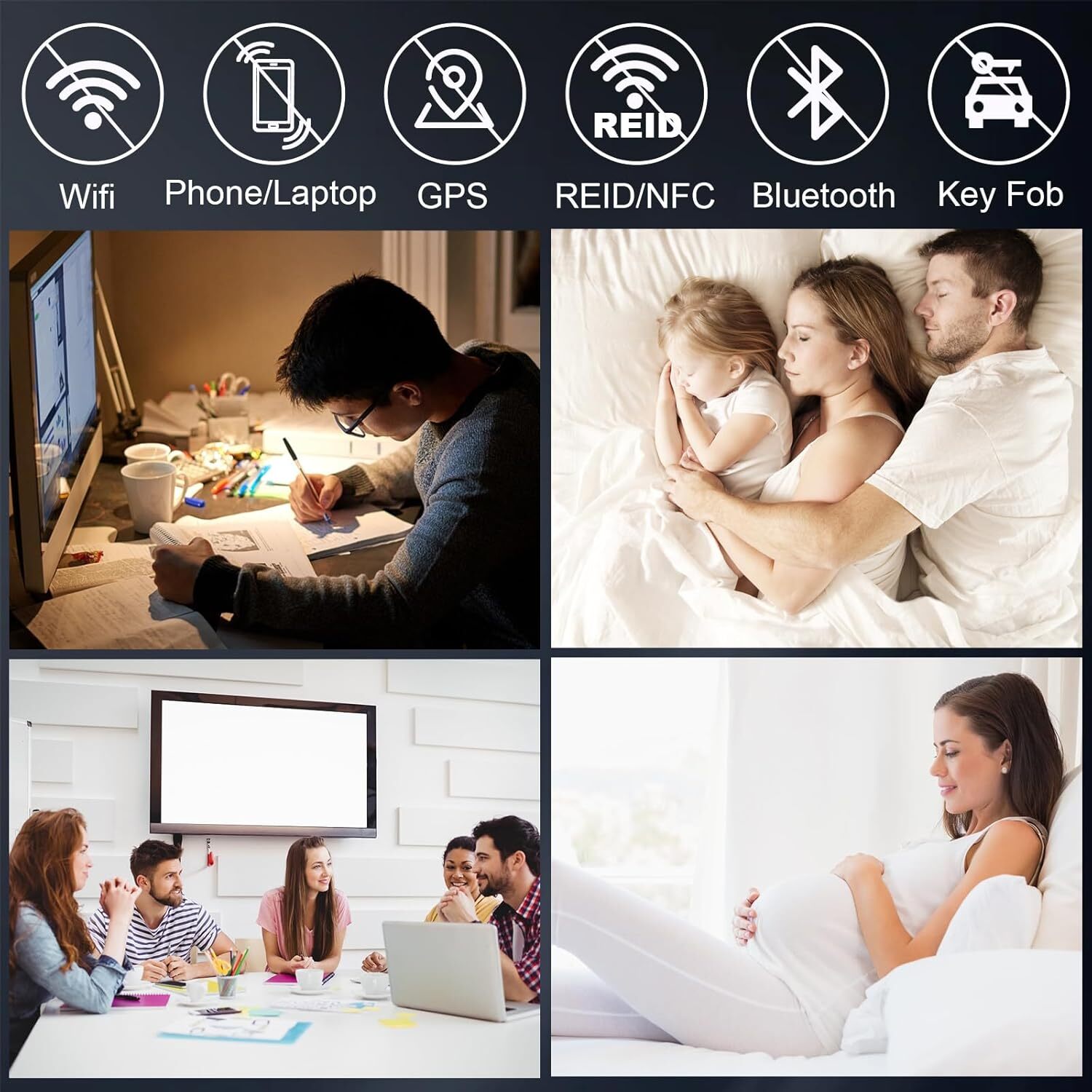 2 Pack Faraday Bag Cell Phone Wallet Blocker Radiation Signal Shielding Case