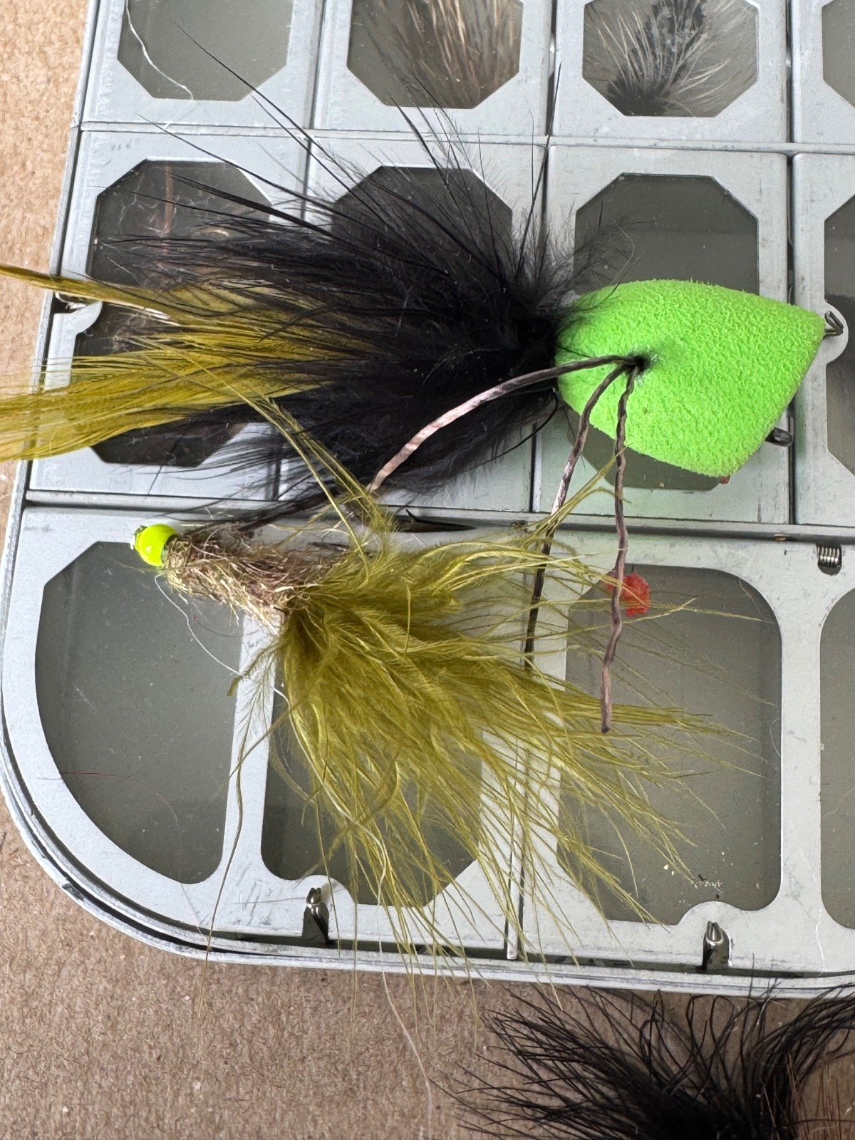 Cabelas Aluminum Fly Box + Over 100 Hoppers Beadheads Streamers Wheatley Clone