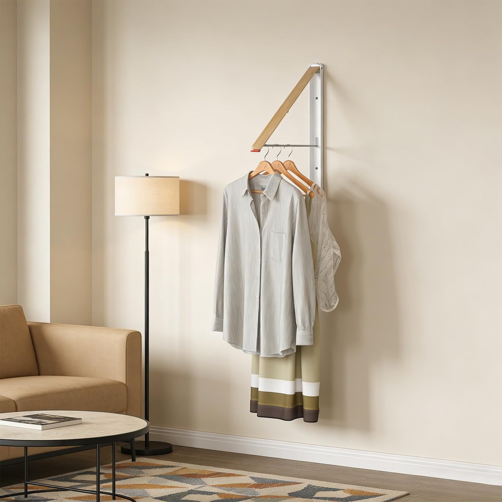 Clothes Drying Rack Wall Mounted for Laundry, Retractable & Foldable Clothes ...