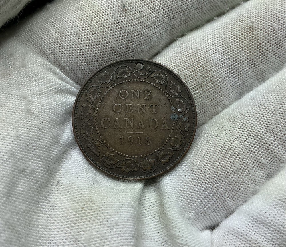 1918 Canada Large Cent Holed C463