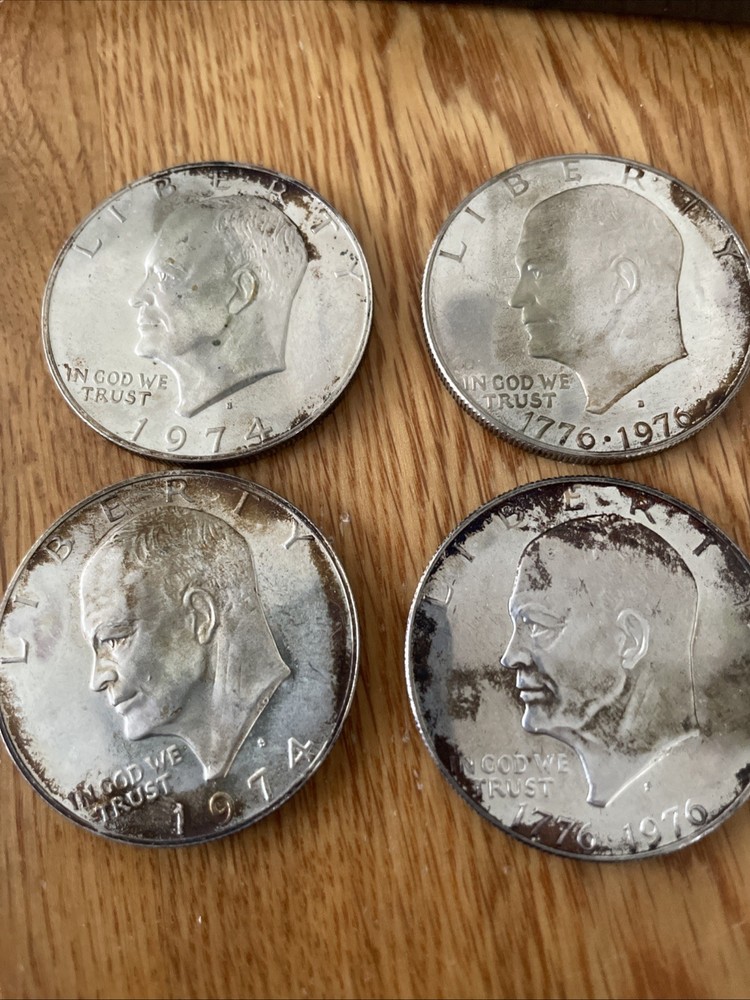4x Silver Eisenhower Dollars 40% Silver For Under Scrap