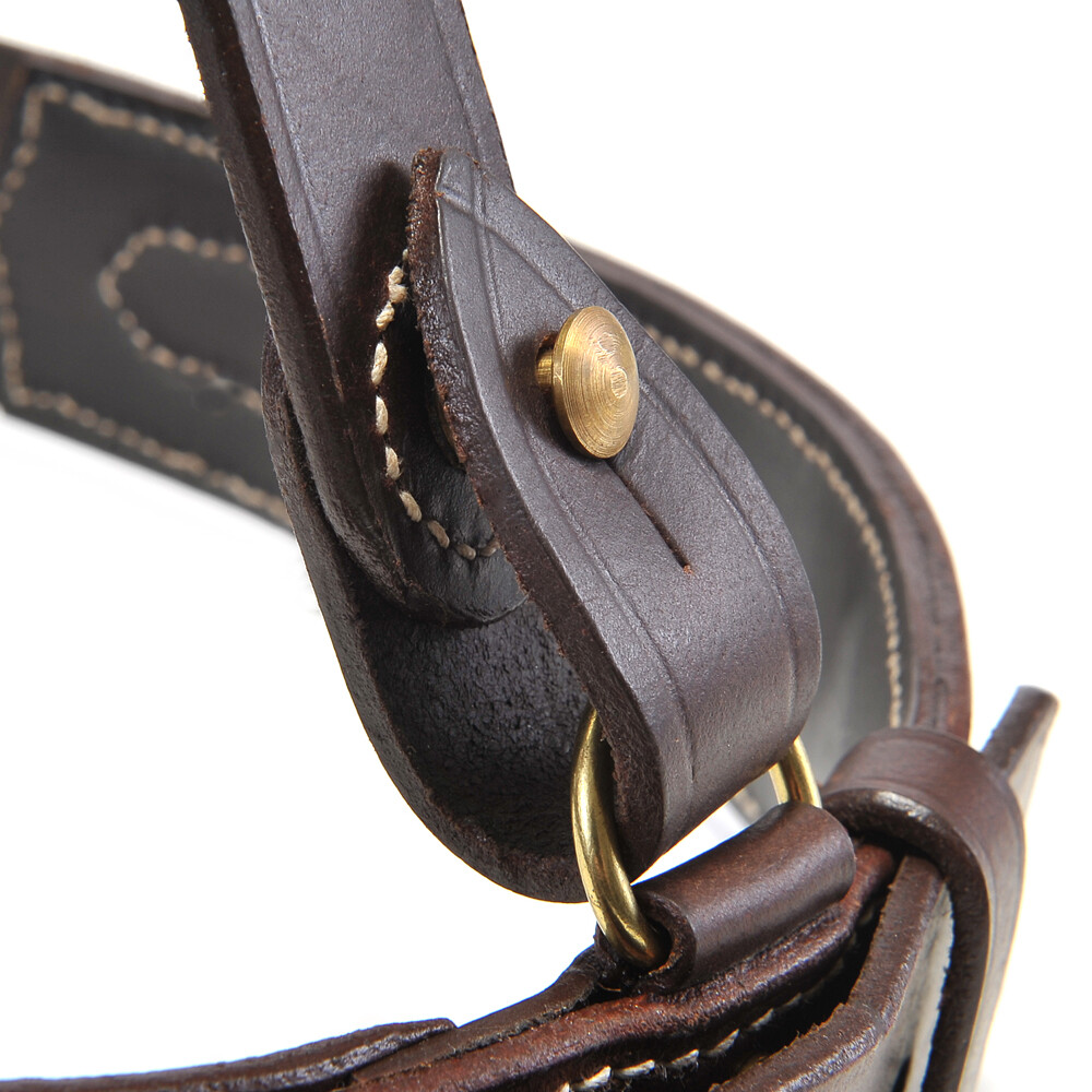 WW1 Sam Browne Belt With Shoulder Strap Premium Drum Dyed Oiled Brown Leather