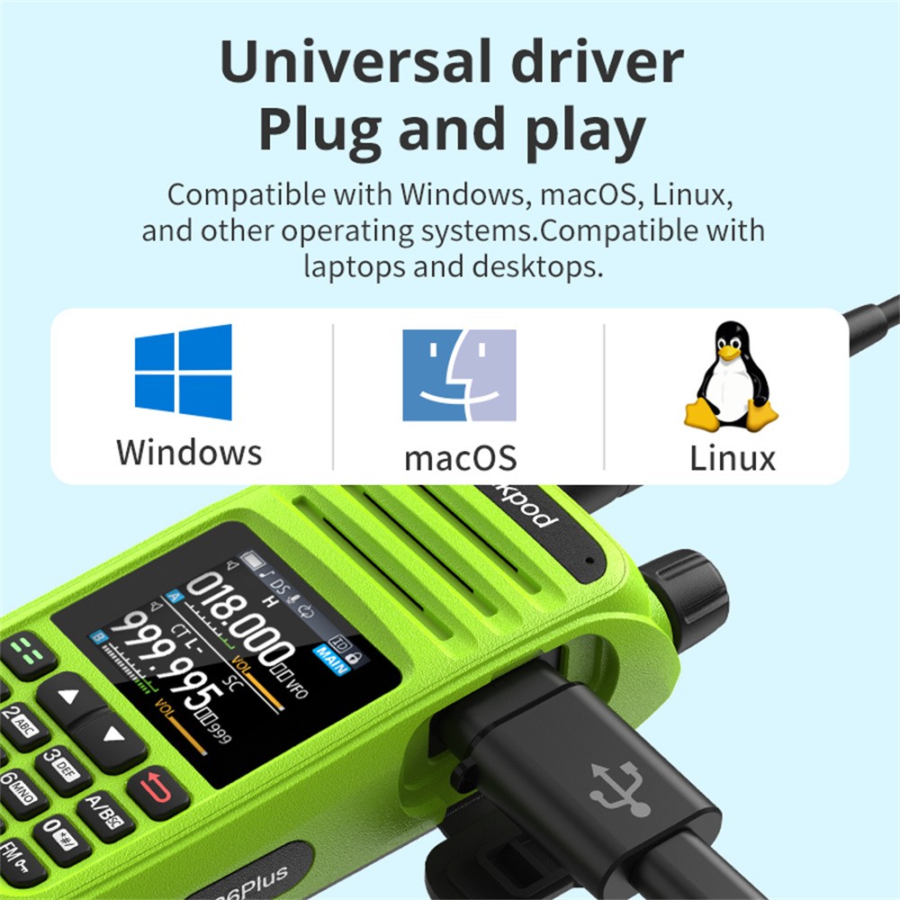 Walkie-Talkie Frequency Programming Cable Adapter For Windows MacOS Linux