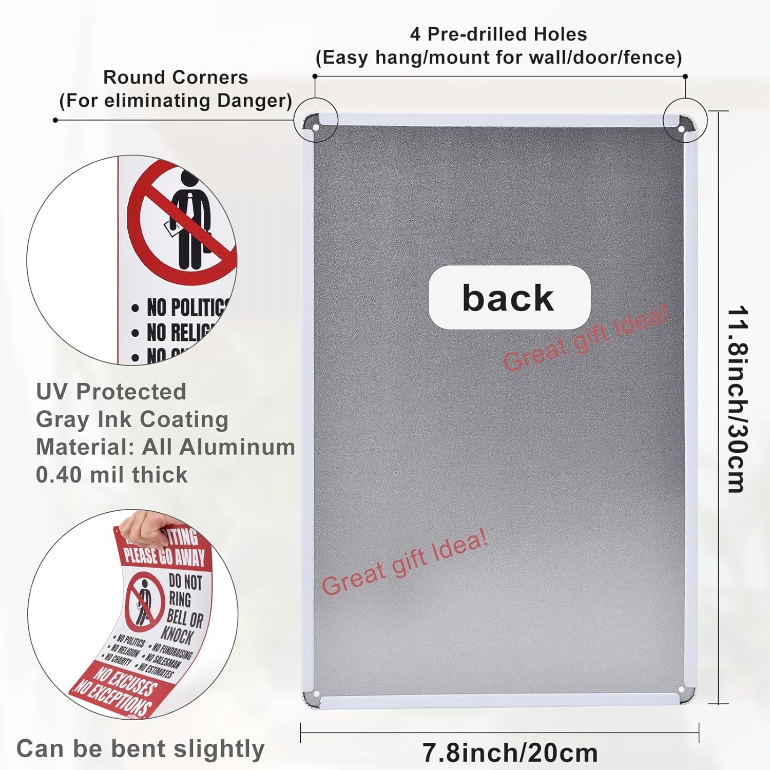 No Soliciting Sign for House,No Soliciting Signs for Home，Do Not Knock Please