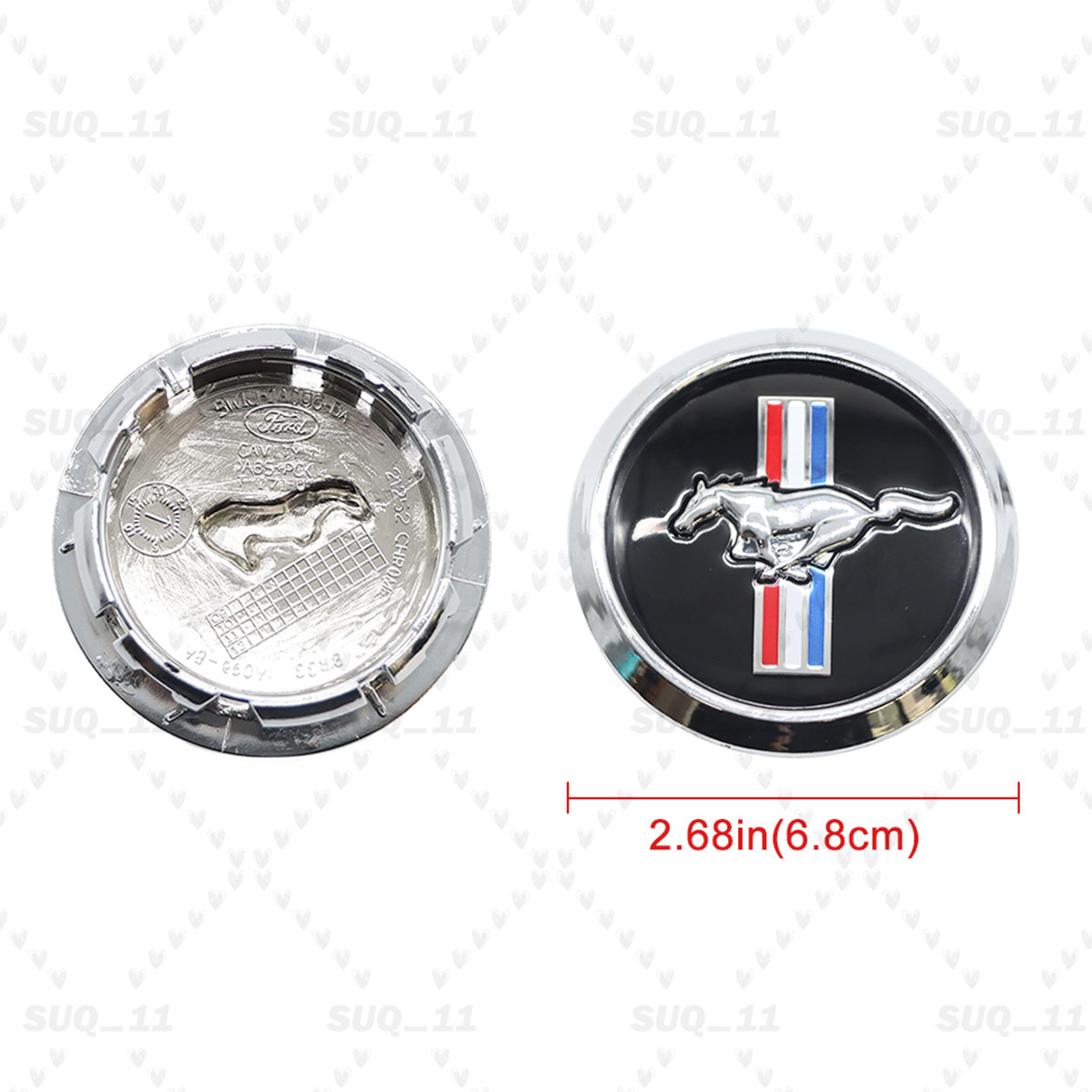 4X 68mm Wheel Center Caps Cover For Mustang Running Horse Chrome wheel Rim Hub