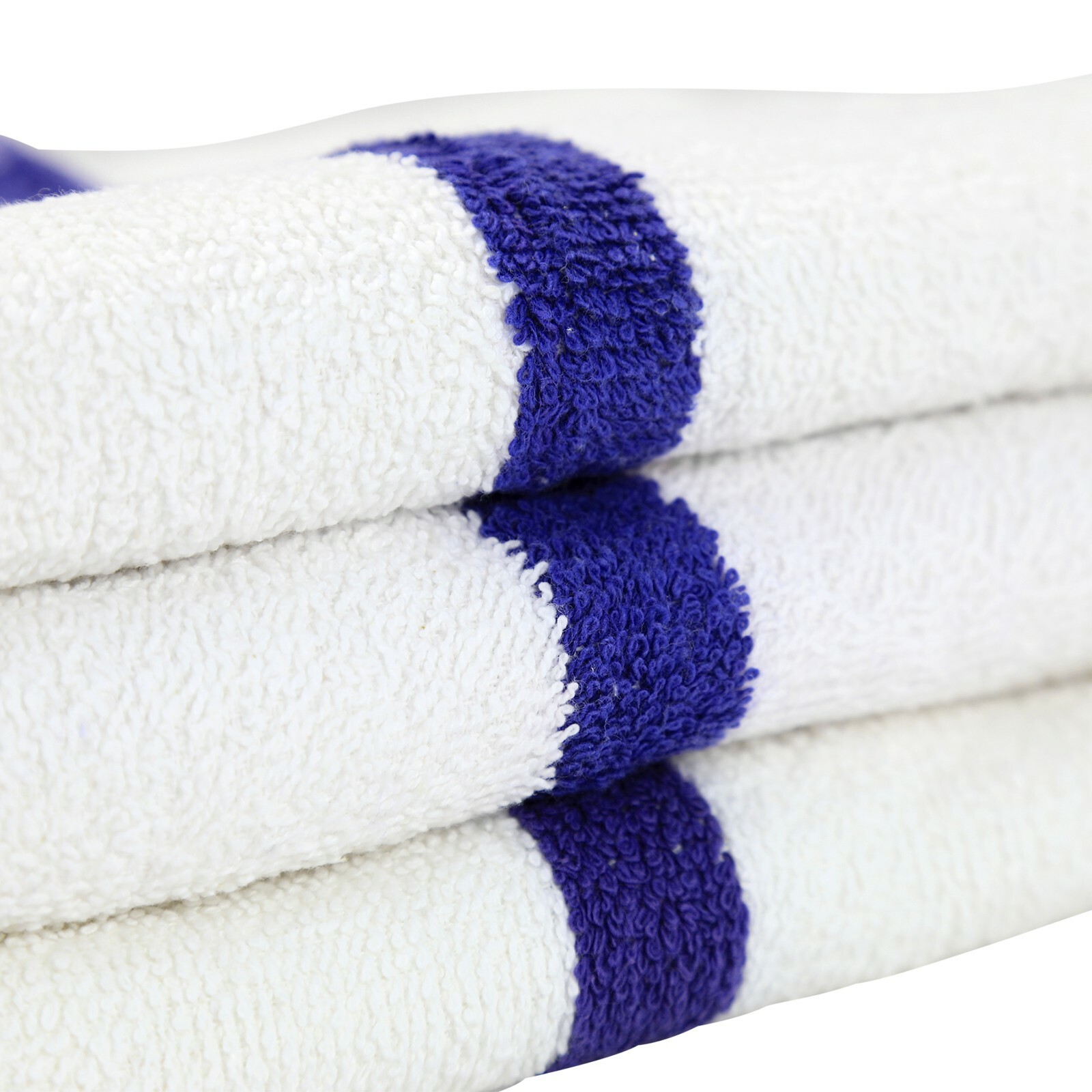 Gym Hand Towels 16x27 - Packs of 12 Absorbent Cotton Striped Workout Spa Towels