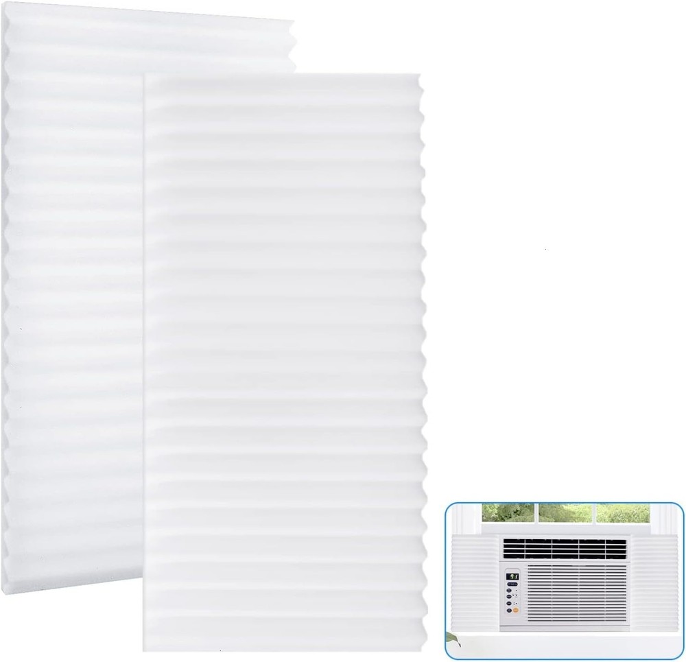 Window AC Insulated Side Panel Kit – 2-Pack with Pressure Strips (White)