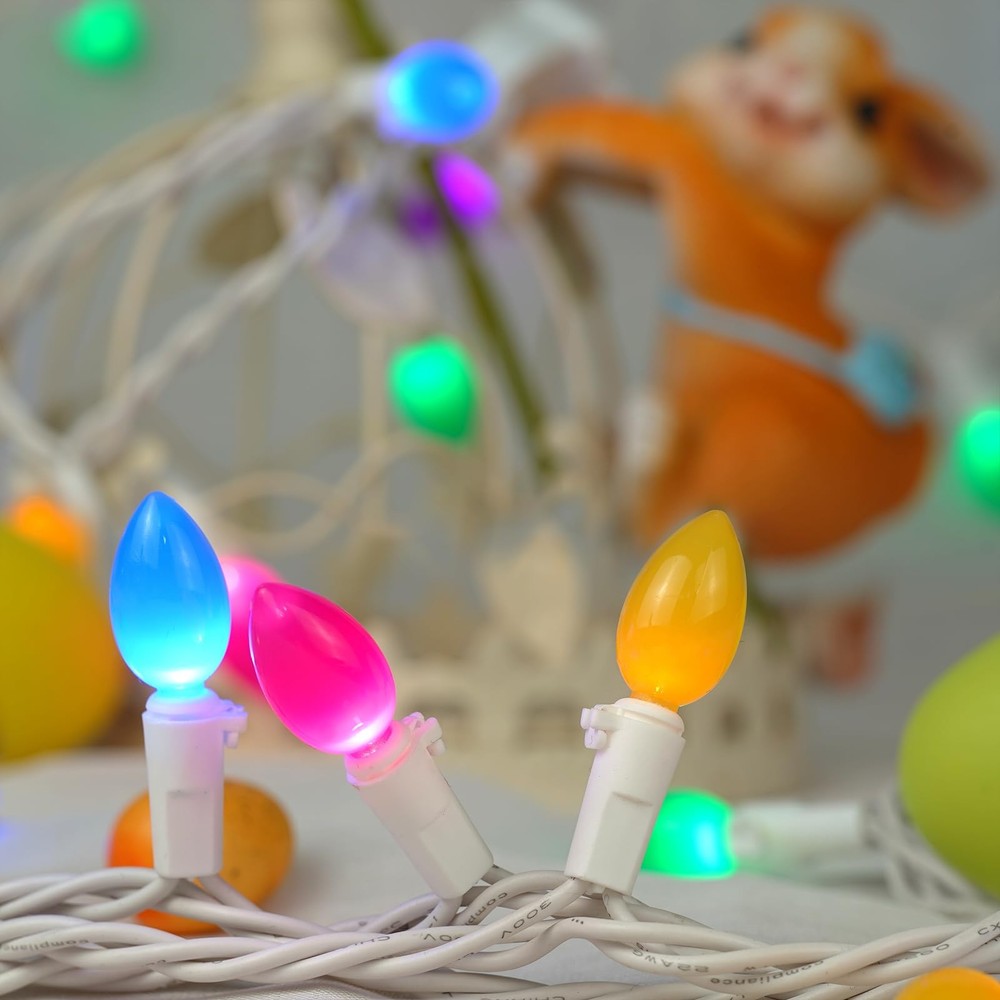 Easter Decorations, Easter Lights String Plug in, 50 LED 17FT Multi Color Chr...