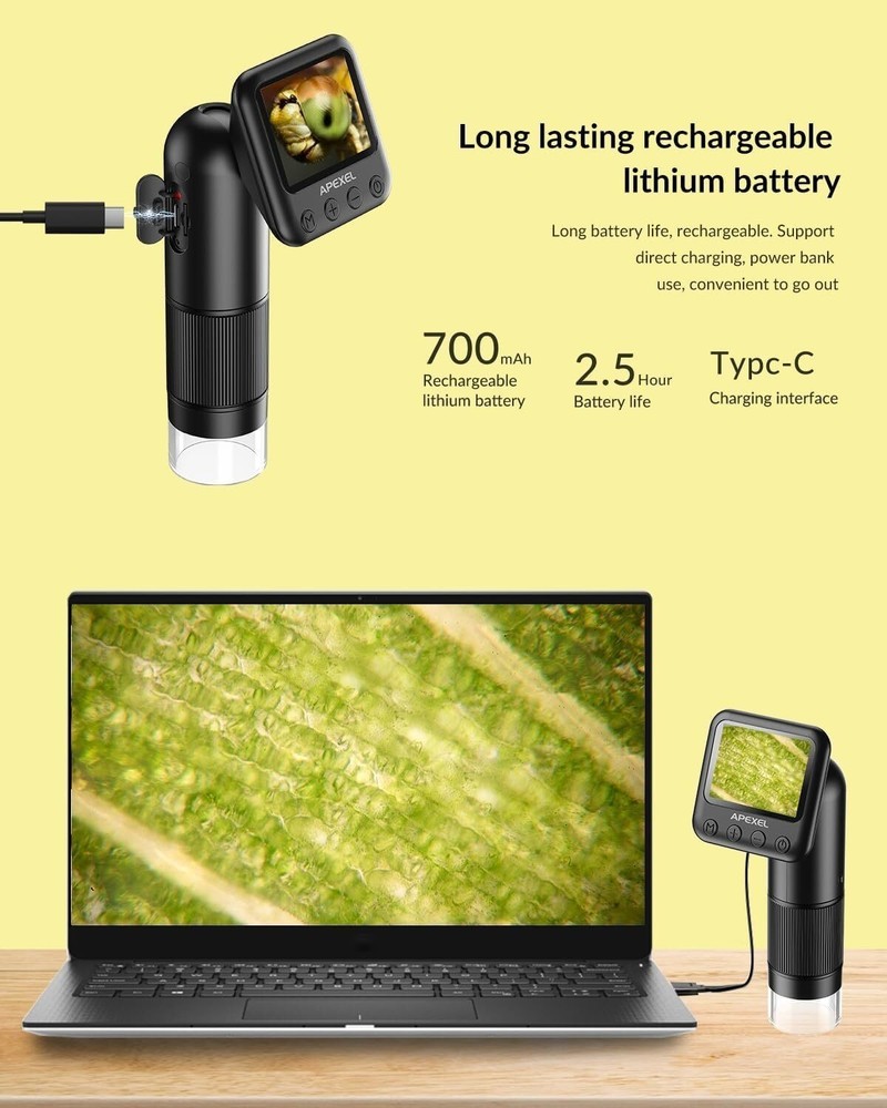 Handheld Digital Microscope 800X HD w/ 2" LCD Screen Pocket Microscope