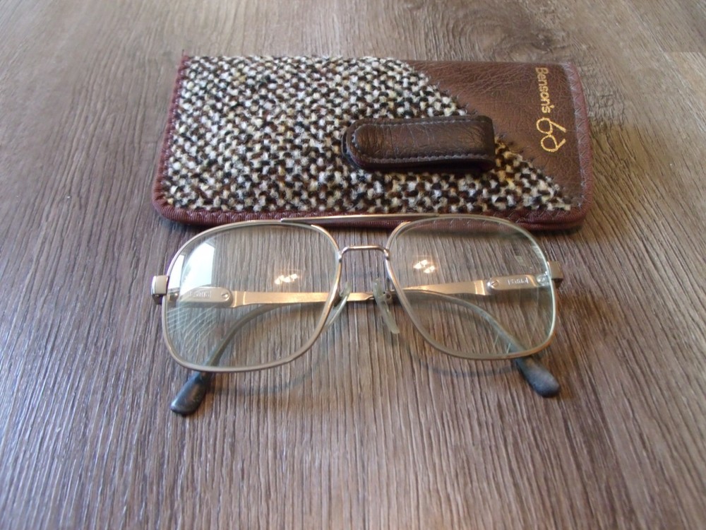 VINTAGE SAFILO SILVER COLORED EYEGLASS FRAMES WITH CASE