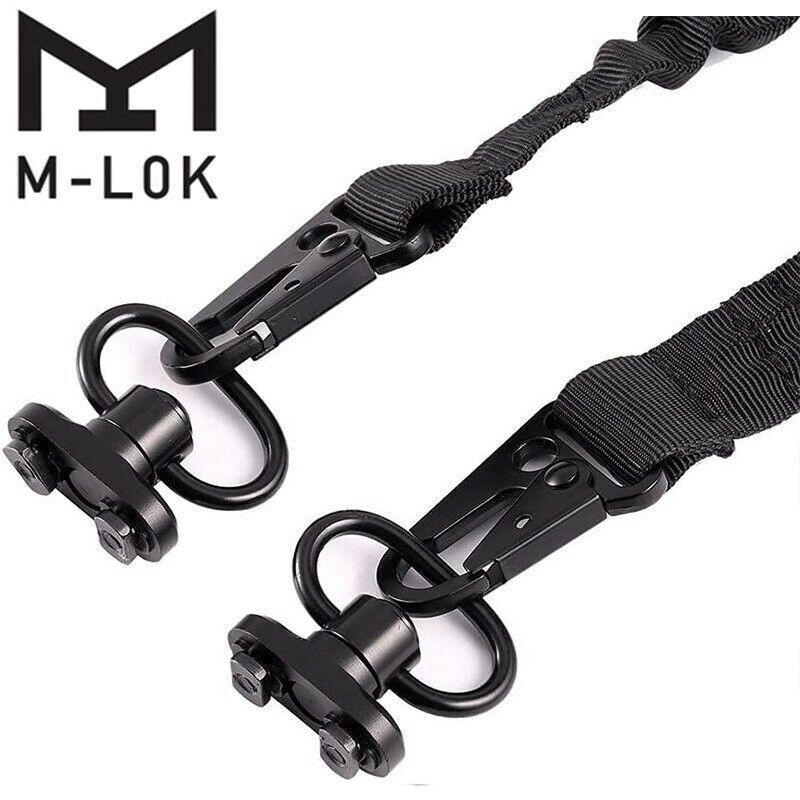 2 Point Sling Adjustable Strap + 2Pcs M-Lok Mlock QD Sling Swivels Quick Mounts