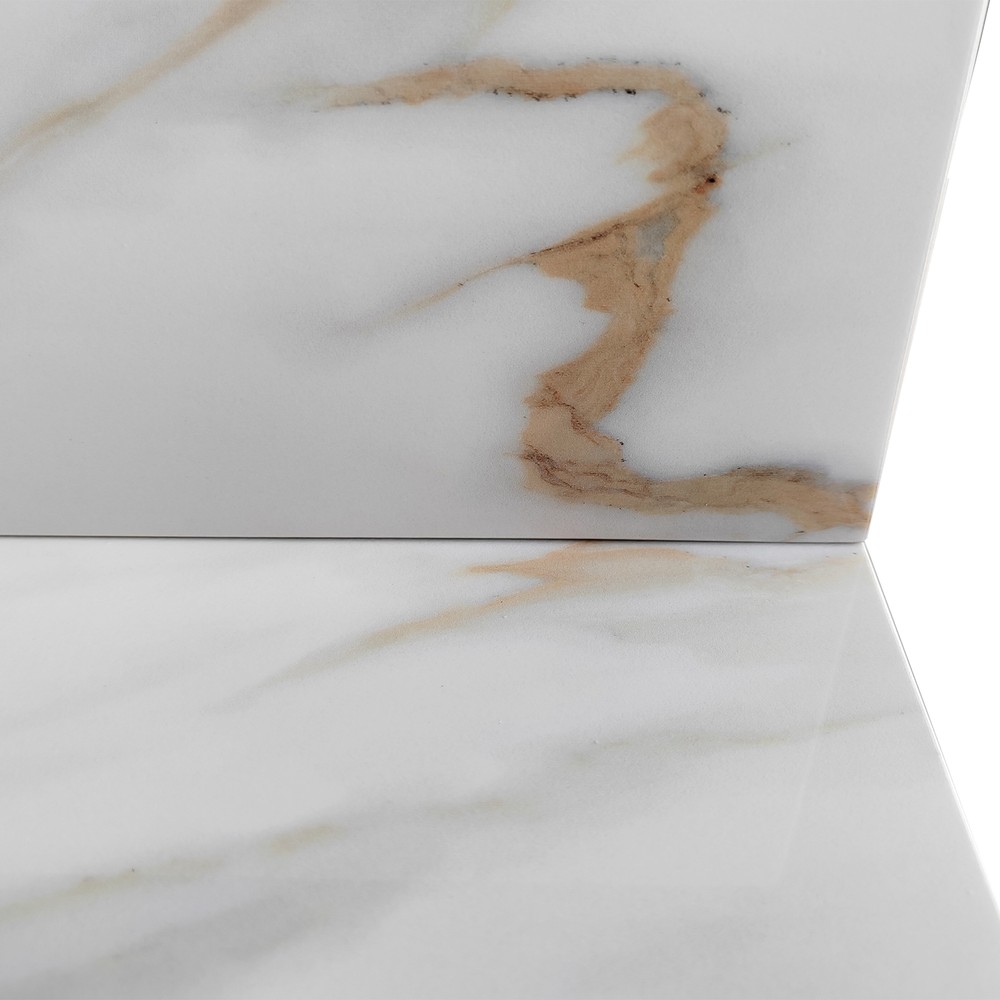 31 In Marble Vanity Top Sintered Stone Undermount Rectangular Sink + Backsplash