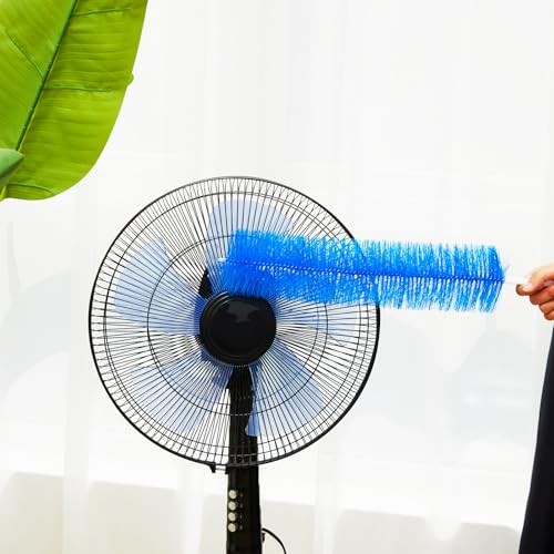 2 Pcs Cobweb Duster Bendable Fan Duster Plastic Dust Cleaner Microfiber 1 Blue