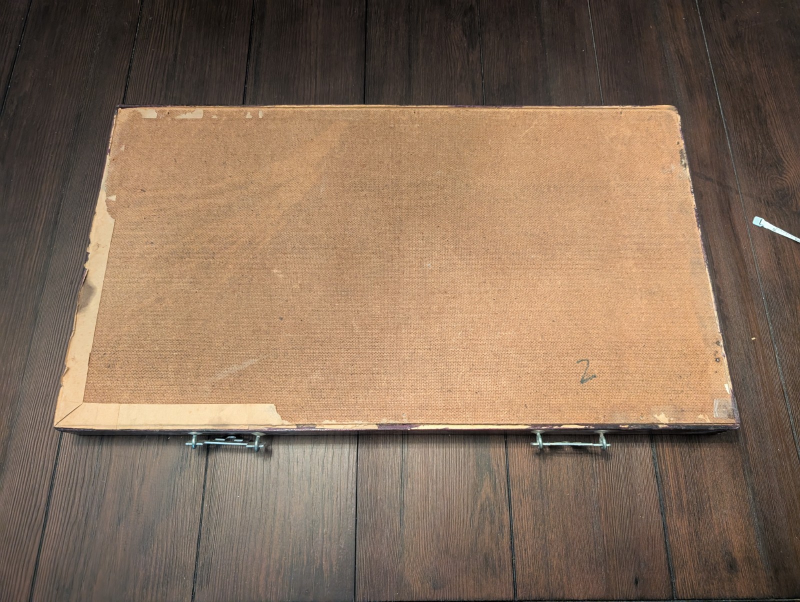 Vintage Chinese Mother Of Pearl Shell Porcelain Landscape 3D Painting Wood Frame