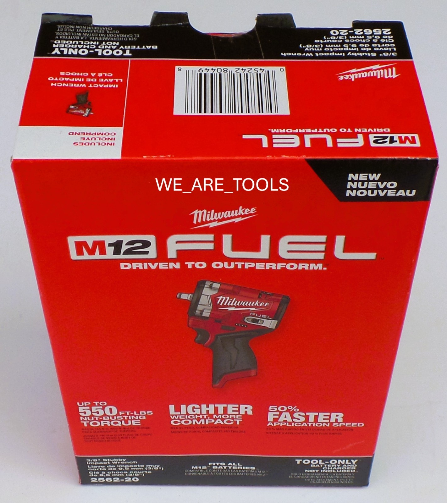 NEW N Box Milwaukee 2562-20 M12 FUEL 3/8 Stubby Impact Wrench, 1) 5.0 Ah Battery