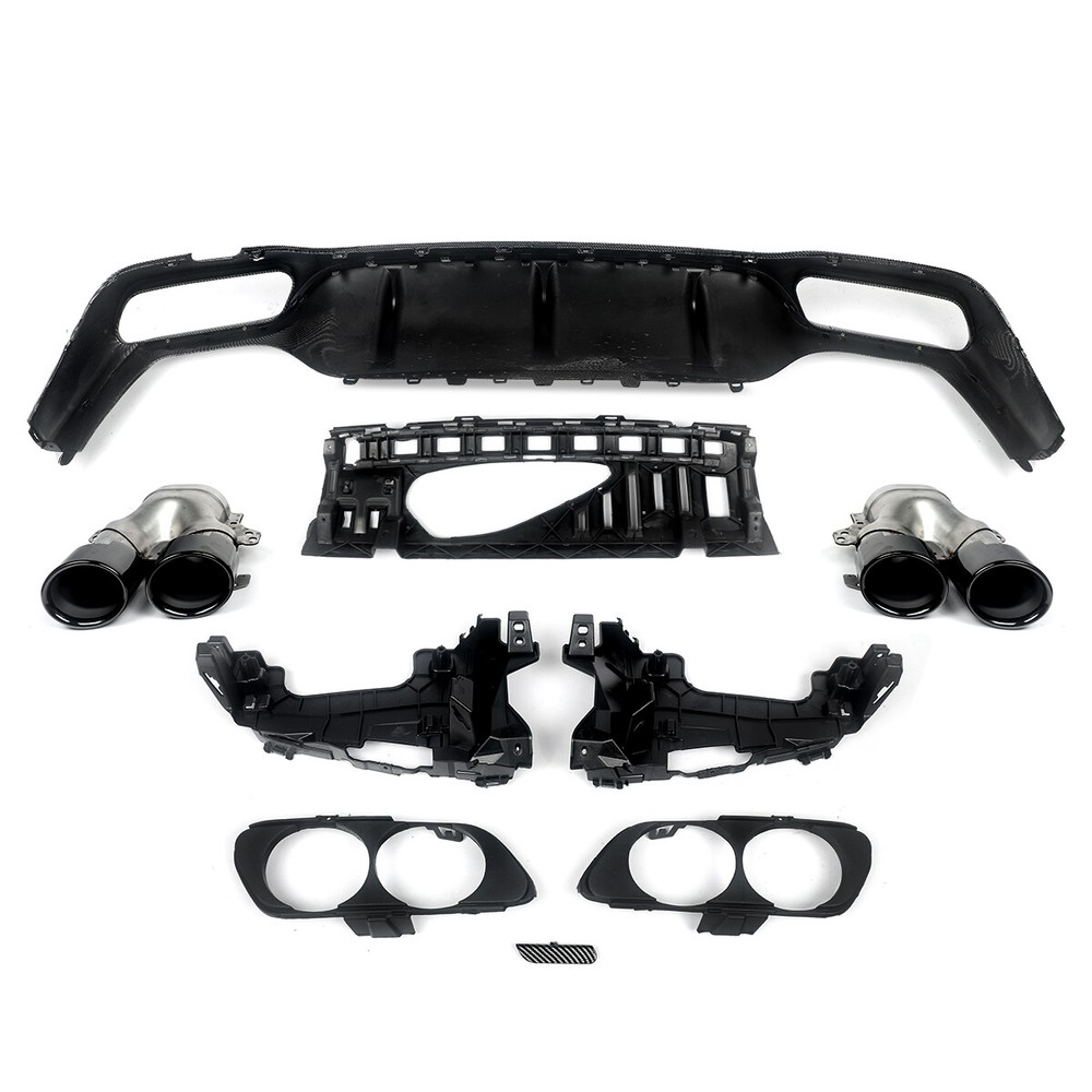 E53 Style Rear Diffuser Lip w/ Exhaust Tips For Benz W213 E300 E43 E53 2016-2020