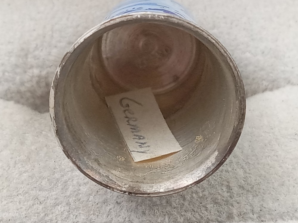 Sterling Silver Germany Thimble w. Windmill Scene: 1" x .75"
