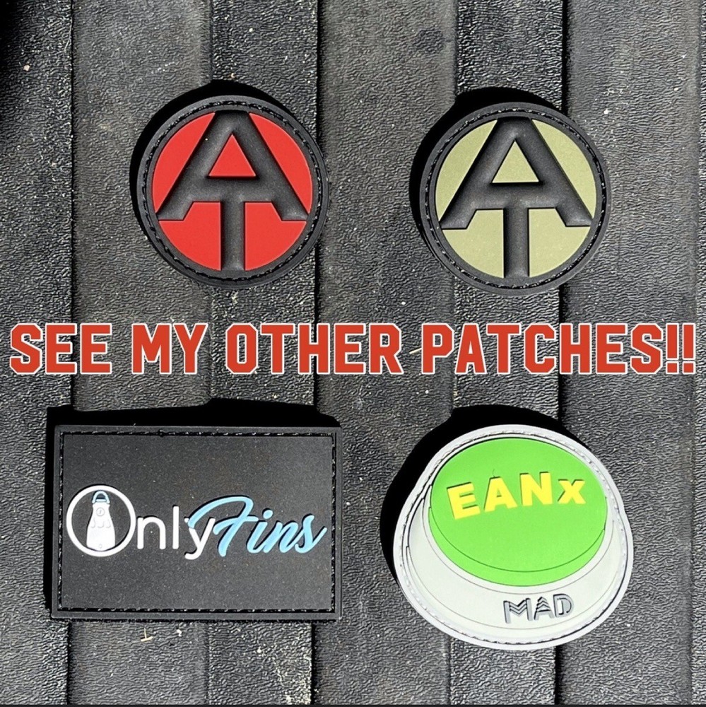 Swim Fin PVC Morale patch, 3 inch Hook & Loop Attachment, Scuba Jet Rocket