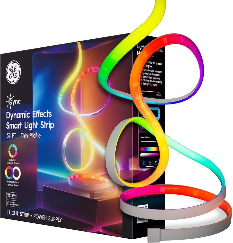 Dynamic Effects Smart LED Light Strip with Music Sync, Color Changing Wifi Light