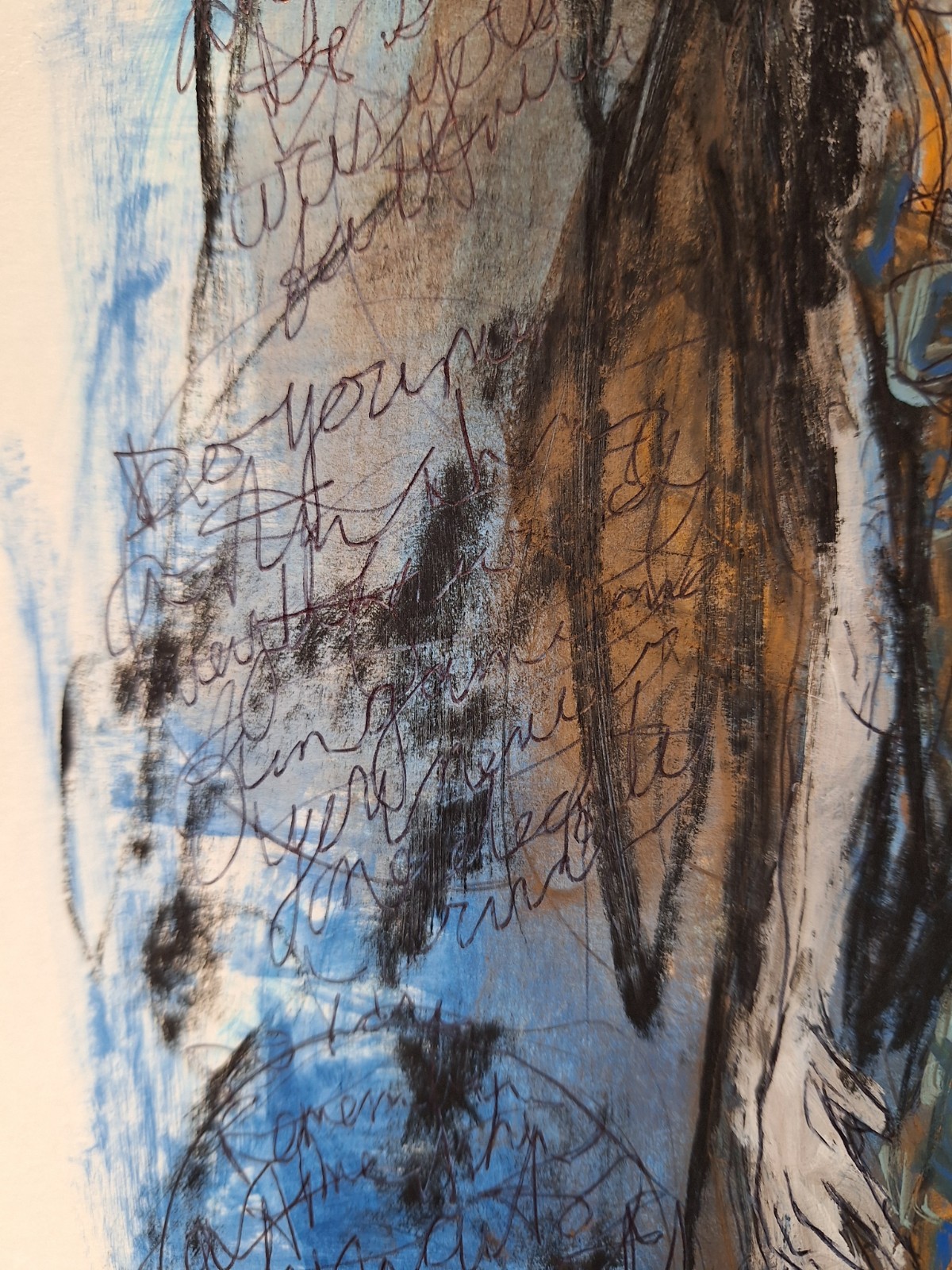 8.5x11 in Woman Remembering When Heavy 103 lb Paper Mixed Media Art