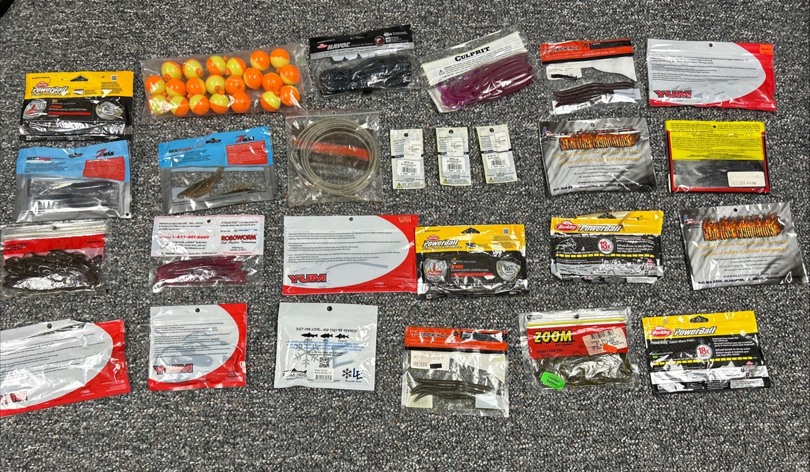 Bass Fishing Lures Soft Plastics Worm Lot RoboWorm Powerbait Yum Jackall Rival