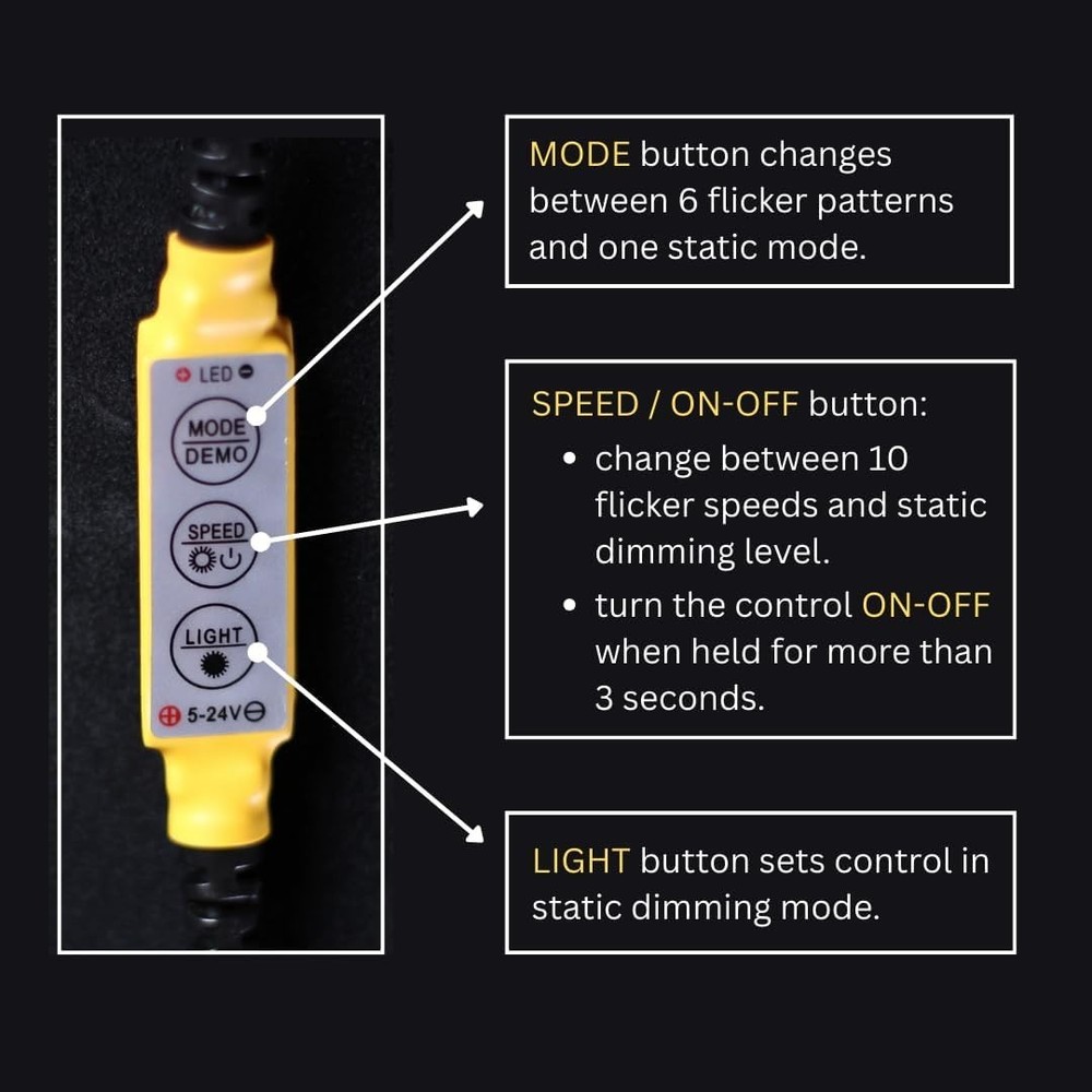 Mini Flame Orange LED Light Kit - Theatrical Torch Effects