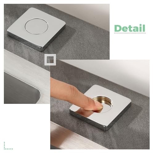Cordless Air Switch Kit for Garbage Disposal, Polished Chrome Push Button, Brass