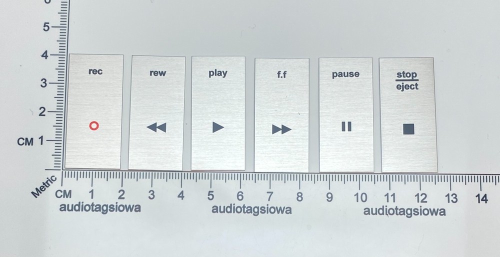 Nakamichi 600 Cassette Function Button Labels Custom Made Aluminum Full Set