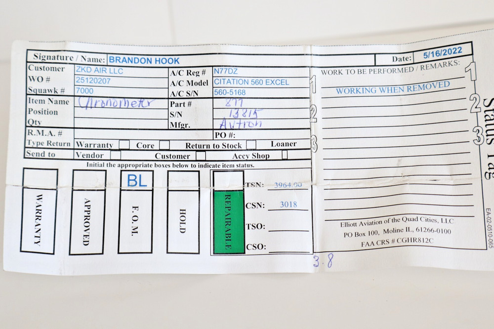 Davtron M877 (M877A-5V) Digital Clock Chronometer Indicator - Removed Working