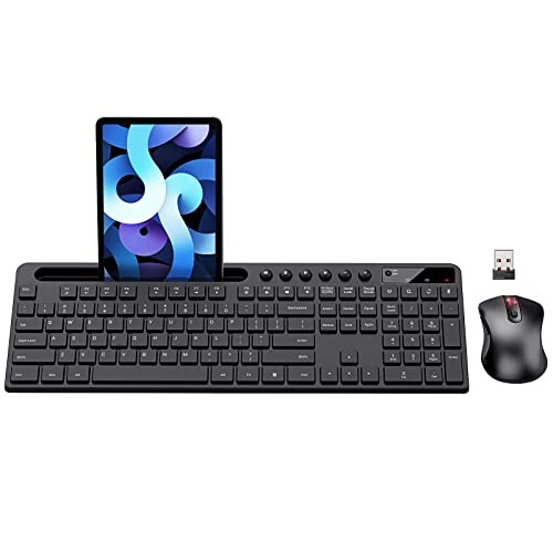 Wireless Keyboard and Mouse Combo, 2.4G Ergonomic Wireless Computer Black