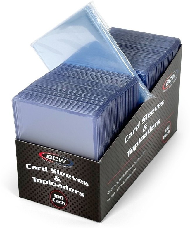 100 Count Card Sleeves and Top Loader Combo Pack 3x4 Standard BCW 100 of Each