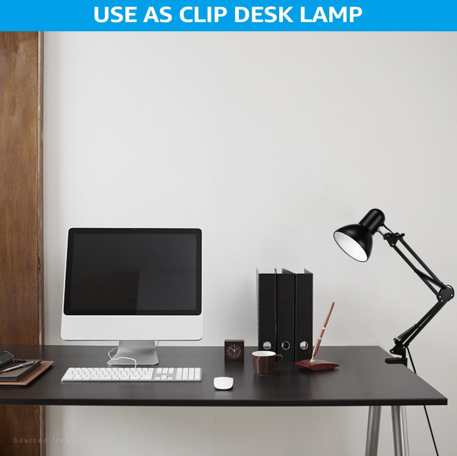 Swing Arm Desk Lamp Clamp Light Work Bench Computer Artist Drafting Studio Table