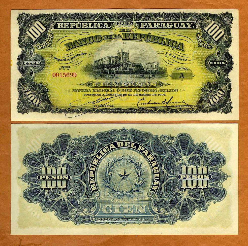 Paraguay, 100 Pesos, L. 1907  P-159 UNC