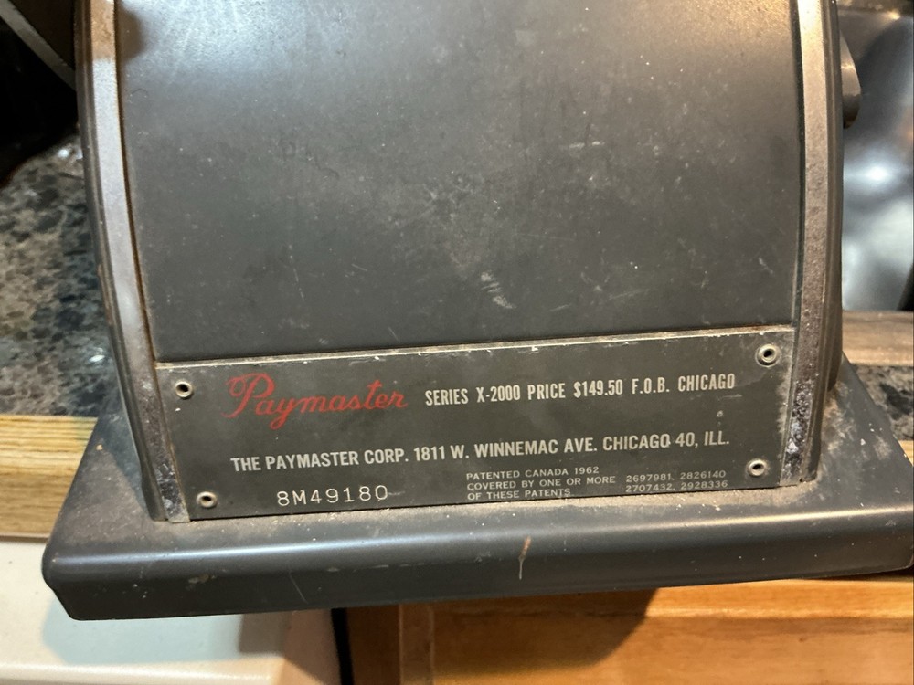 Vintage Check Writer By Paymaster