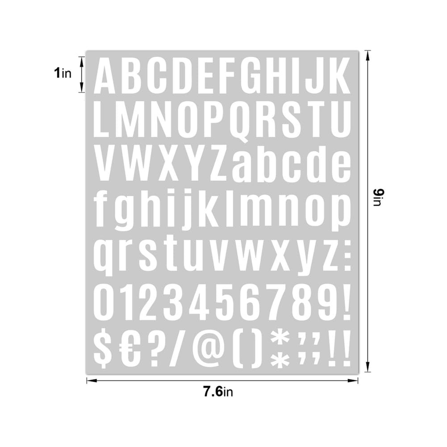 8 Sheets White 1 Inch Self Adhesive Vinyl Letters Numbers Kit, Mailbox Number...