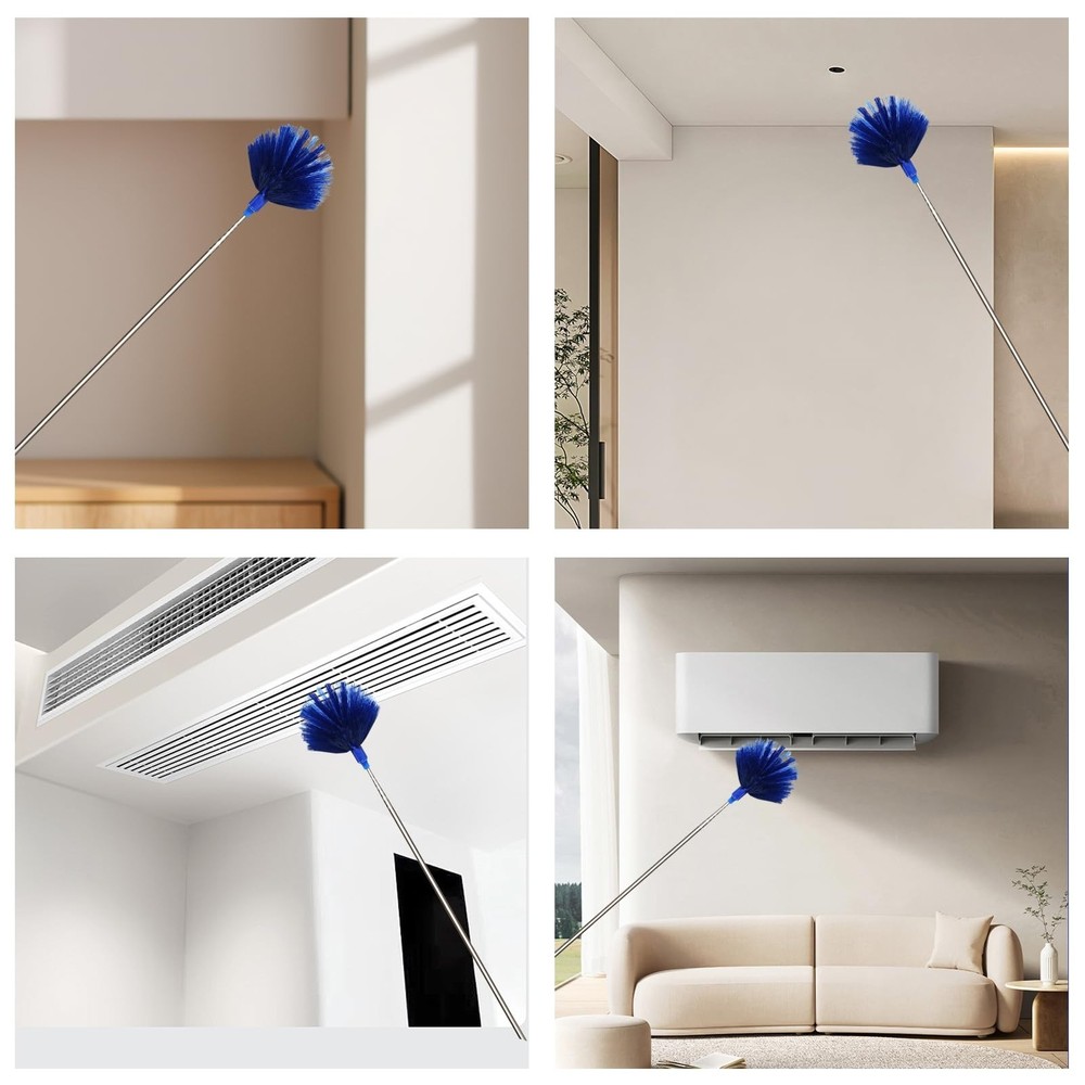 Cobweb Dusters with Extension Pole 100-inch, Spider Web Brush & Ceiling Clean...