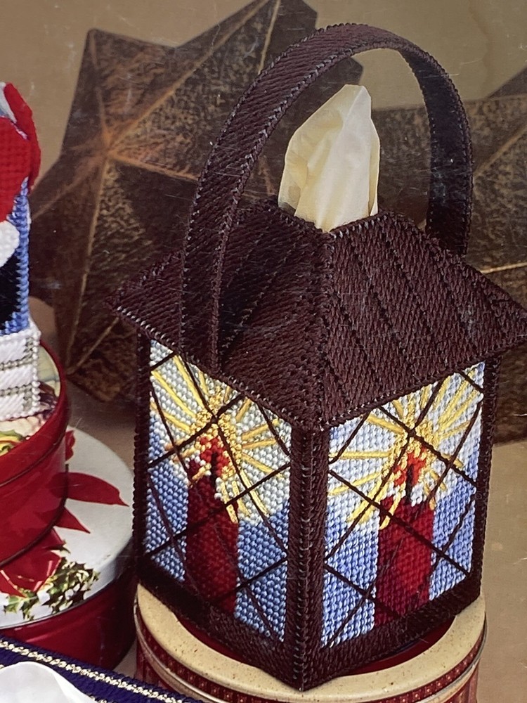 Vintage Annie's Attic Plastic Canvas Patterns Holiday Tissue Boxes 6 Patterns