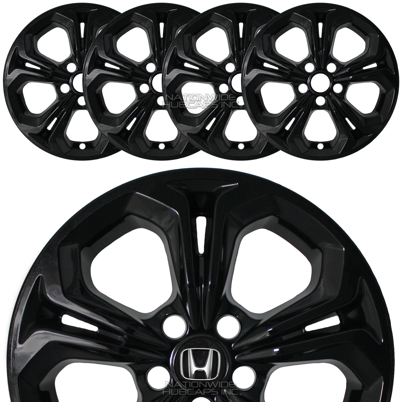 4 fit Honda Accord EX LX 2023-2025 Black 17" Wheel Skins Rim Covers Hub Caps