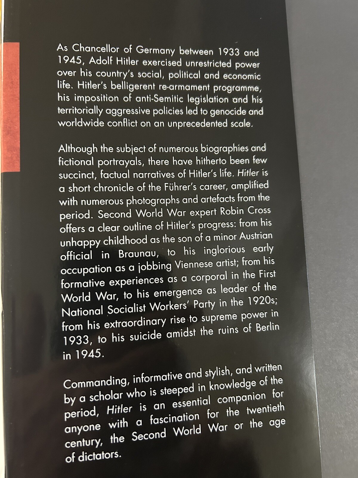 HITLER An Illustrated Life by Robin Cross - 2009 Hardcover w/DJ - WWII Book L3