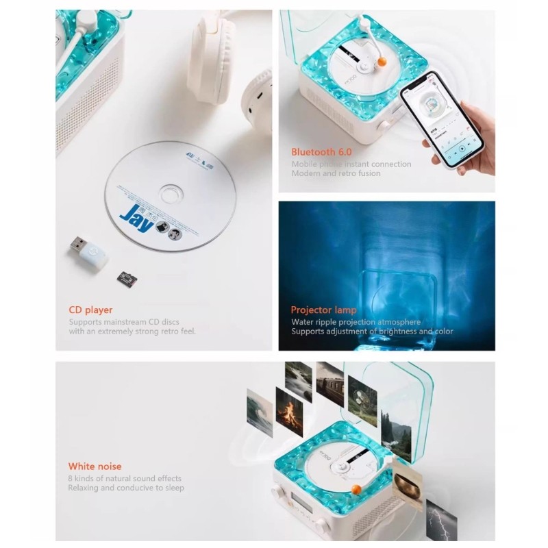 Turntable Bluetooth-compatible Speaker With Adjustable LED Light Music Player