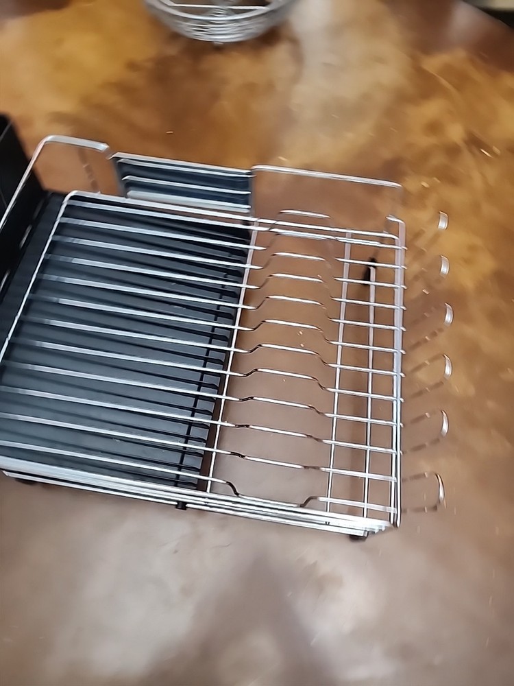 Aluminum Dish Drying Rack Black Silver Expandable