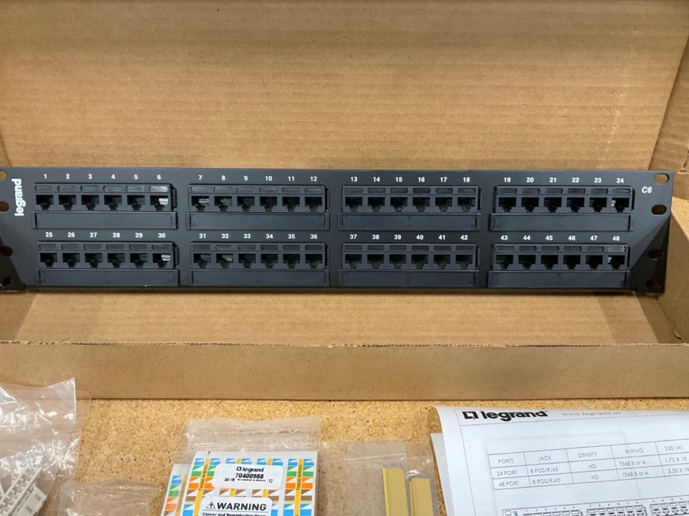 Legrand 48 Port Cat6 110 Type Patch Panel 37200